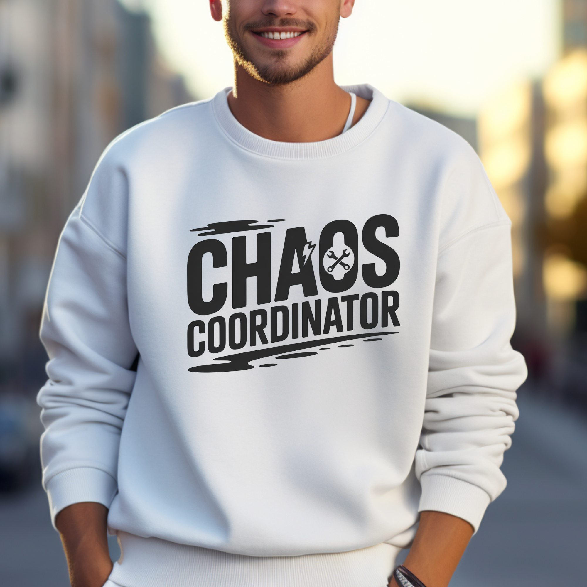 Chaos Coordinator Crewneck Sweatshirt — Funny Mom/Teacher Graphic Pullover