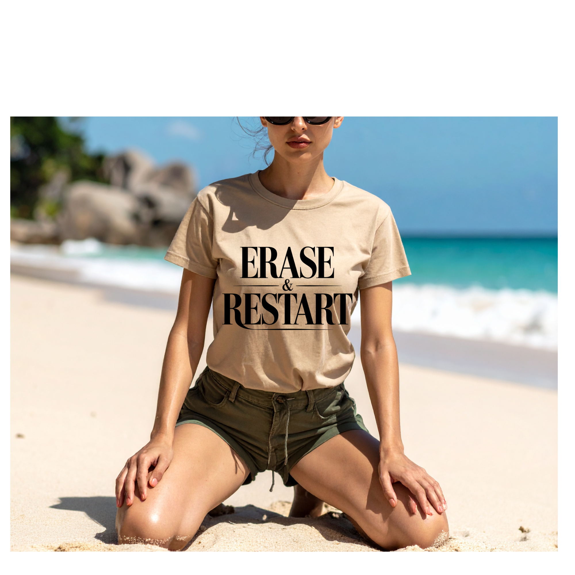 Erase & Restart T-Shirt — Minimal Motivational Tee