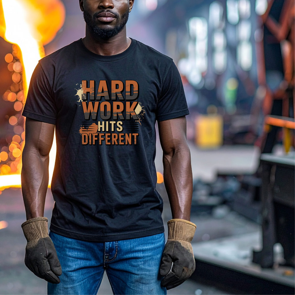 Hard Work Hits Different T-Shirt — Motivational Graphic Tee