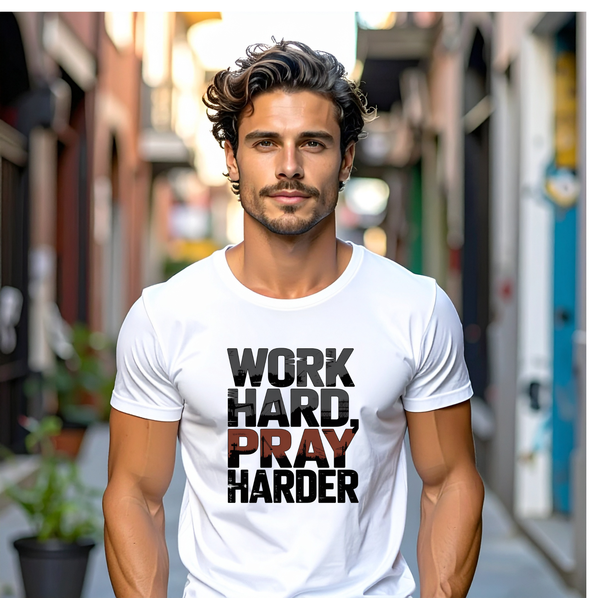 Work Hard, Pray Harder Tee — Inspirational Christian Motivation Shirt